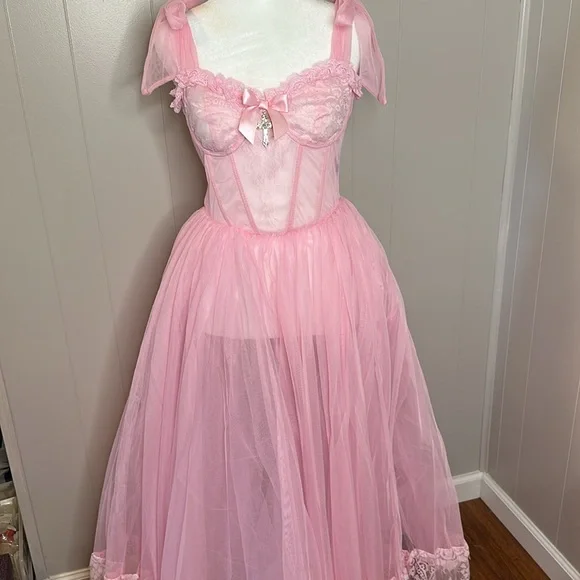Dolls Kill Dresses | Nwt Dolls Kill Widow Dance with Death Sleeveless Maxi Dress - Pink | Color: Pink | Size: M | Bohoandbeach's Closet